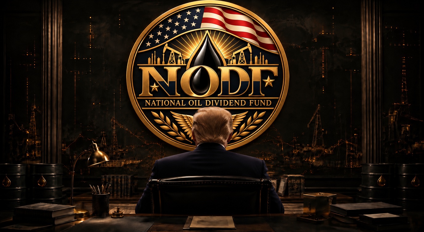 NODF oil-market artwork featuring President Donald Trump